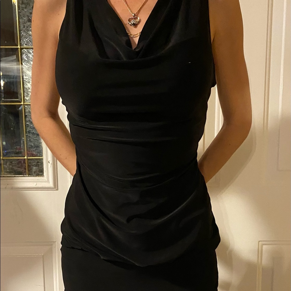 Dots Dressy Black Top Jeweled Back Med